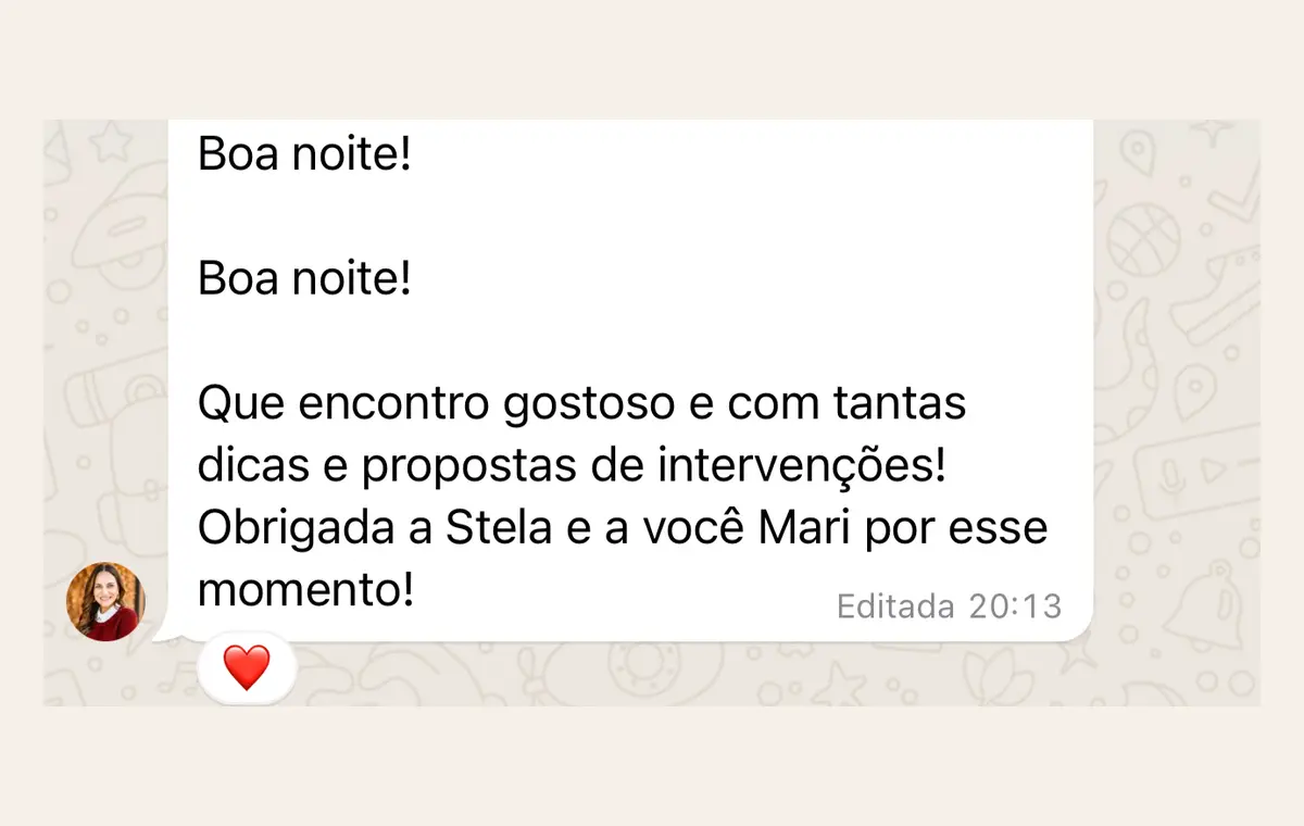 Depoimento sobre encontro com dicas e propostas de intervenções