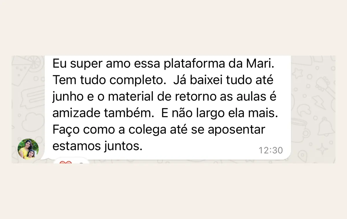 Depoimento sobre a variedade e a qualidade dos materiais da plataforma